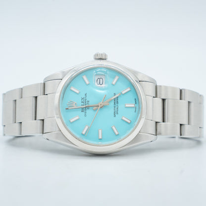 Rolex Oysterdate Precision 6694 with AFTERMARKET Turquoise Tiffany Dial