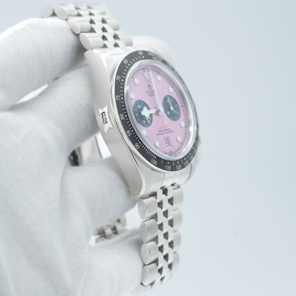 Tudor Black Bay Chrono 41mm PINK Steel JUBILEE 79360 Brand New