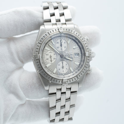 Breitling Crosswind 43mm Steel Chronograph Silver Dial Automatic Watch A13355