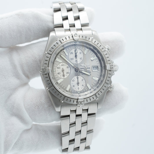 Breitling Crosswind 43mm Steel Chronograph Silver Dial Automatic Watch A13355