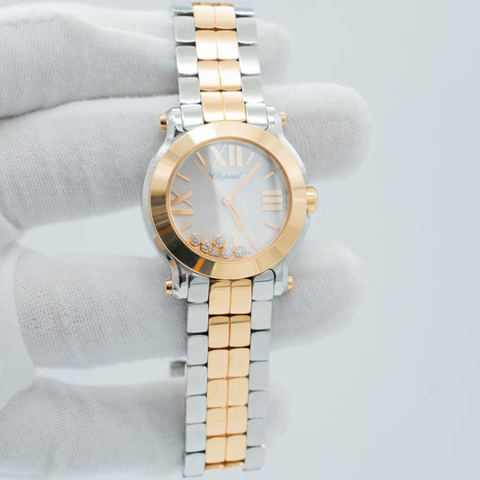 Chopard Happy Sport 278509-6003 30mm White Dial 18k Rose Gold