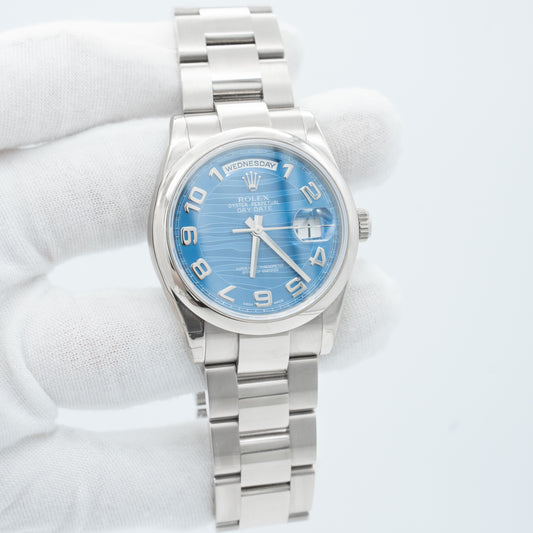 Rolex Day-Date 36 Blue Wave Dial 118209