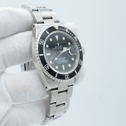 Rolex Submariner Date 16800 Spider Dial 40mm Steel Oyster Automatic Watch