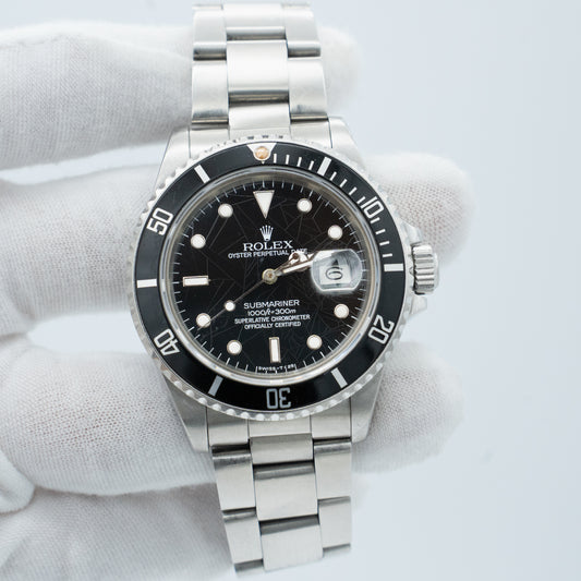 Rolex Submariner Date 16800 Spider Dial 40mm Steel Oyster Automatic Watch
