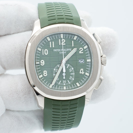 Patek Philippe Aquanaut 5968G-010 White Gold Khaki Green Dial