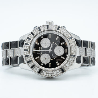 Christian Dior Christal Diamond Ceramic Steel Unisex Quartz Watch CD11431D