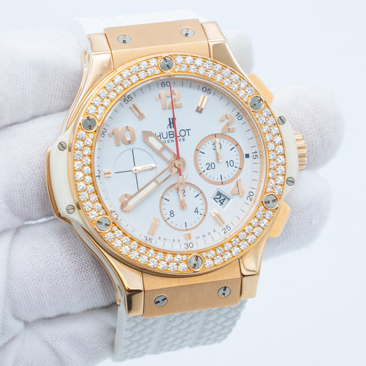HUBLOT Big Bang 44 mm Diamonds Automatic 301.PE.230.RW.114 White Dial