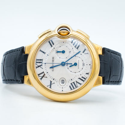 Cartier Ballon Bleu 44mm18K Yellow Gold Silver Dial W6920007