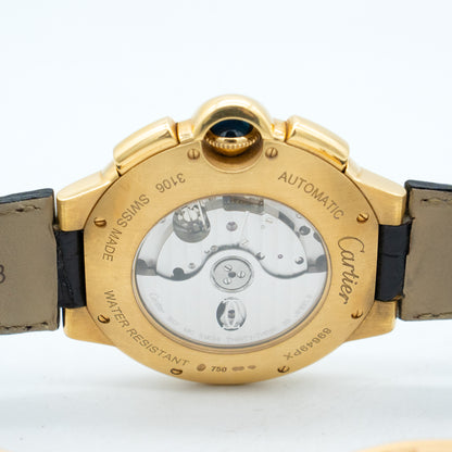 Cartier Ballon Bleu 44mm18K Yellow Gold Silver Dial W6920007