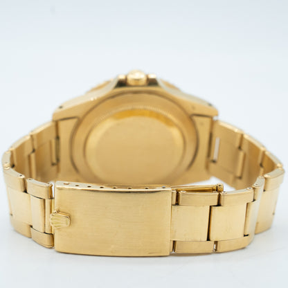 Rolex GMT-Master 16758 18k Yellow Gold Black Nipple Dial 40mm