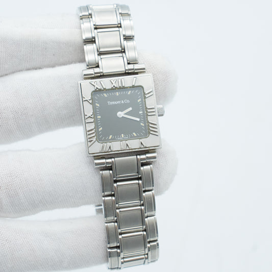 Tiffany & Co. Atlas Quartz Square Watch Stainless Steel