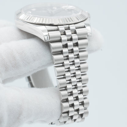 Rolex Datejust 41 2021 Blue Diamond Dial Fluted Bezel Stainless Steel