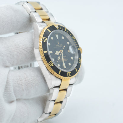 Rolex Submariner Date 40mm Blue Two-Tone 18K Yellow Gold Stainless 16613N