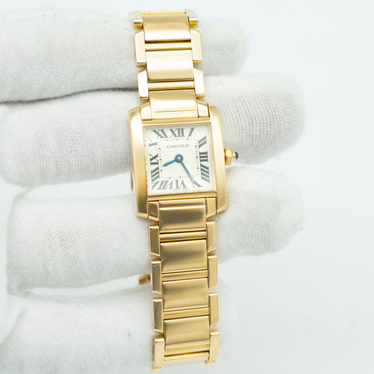 Cartier Tank Francaise W50002N2/1820 Yellow Gold Ladies Watch Box & Papers 1996