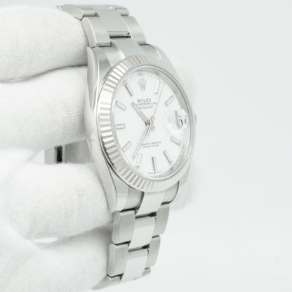 Rolex Datejust White Dial 126334 Fluted Bezel Oyster Bracelet 41MM 2024 B&P