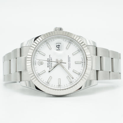Rolex Datejust White Dial 126334 Fluted Bezel Oyster Bracelet 41MM 2024 B&P
