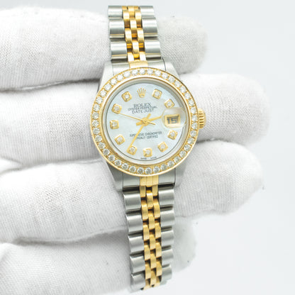 Rolex Datejust 79173 Diamond Two-Tone Jubilee Watch 26mm MOP Dial