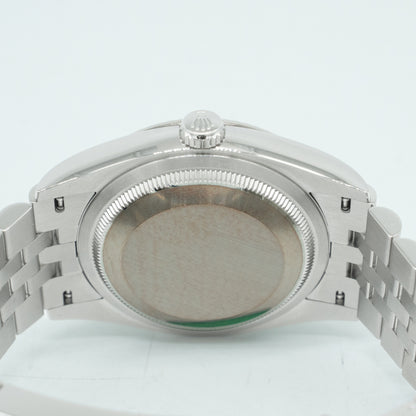 Rolex 126234 Steel Datejust 36 Fluted Bezel Wimbledon Rhodium Roman Dial Jubilee