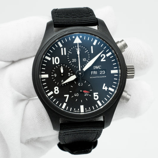 IWC Pilot Top Gun Chronograph IW389101 Automatic Black Dial Men's Watch 2021