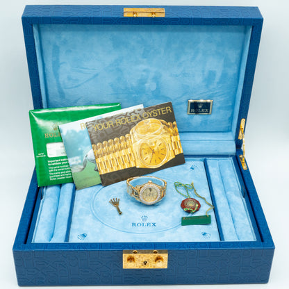 ROLEX 18K Yellow Gold Masterpiece Pearlmaster Factory Diamond 69298 B&P 1998