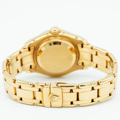ROLEX 18K Yellow Gold Masterpiece Pearlmaster Factory Diamond 69298 B&P 1998