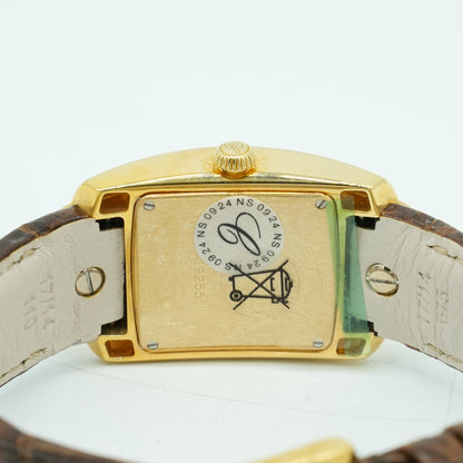 Unworn Chopard La Strada 18k Gold Leather Quartz Silver Ladies Watch 419255-0001