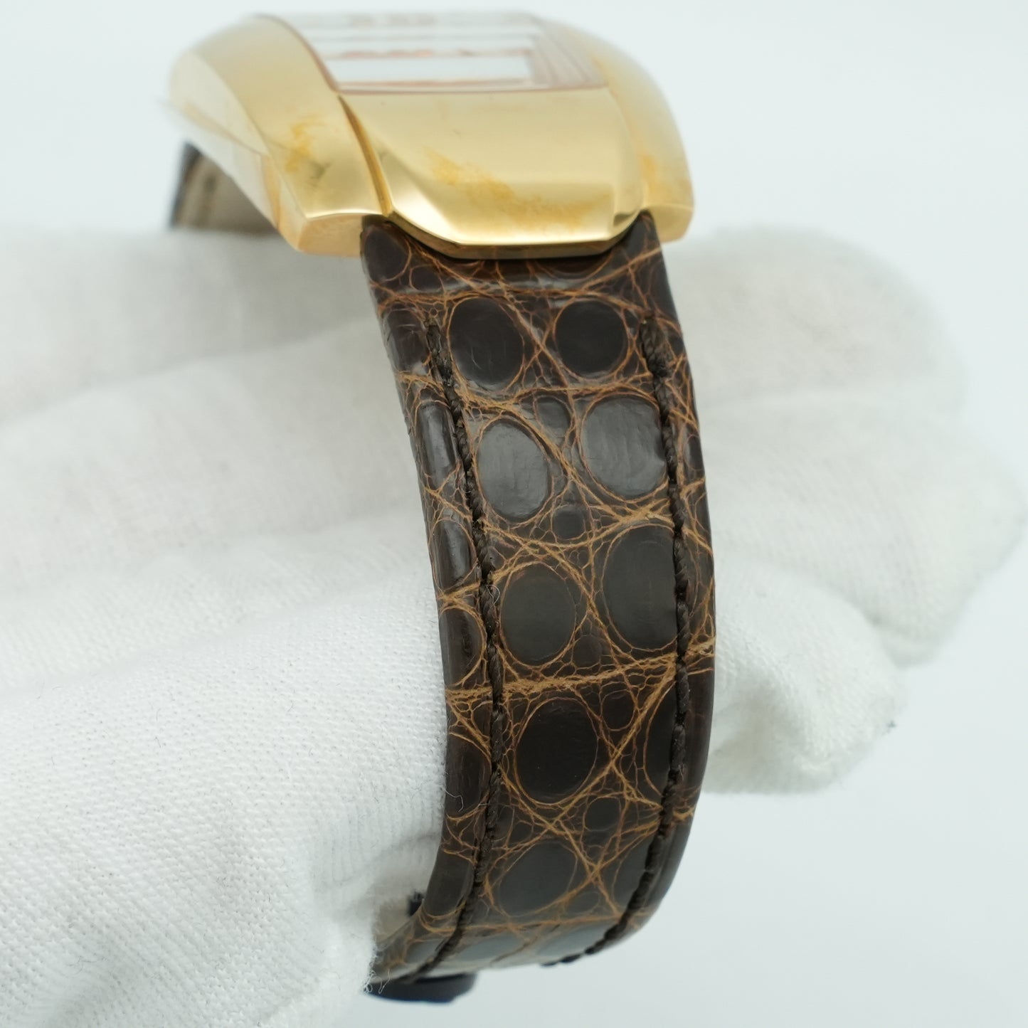 Chopard La Strada 18k Rose Gold Leather Quartz Silver Ladies Watch 419255-5001