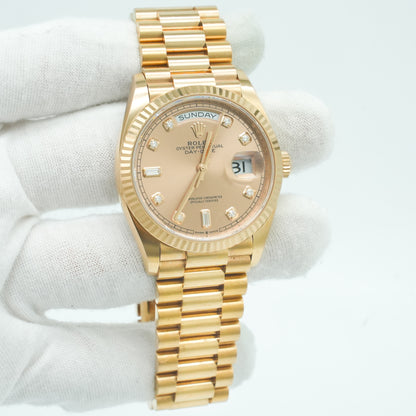 Rolex Day-Date 36mm 128235 Rose Gold President - Rose Diamond B&P 2022
