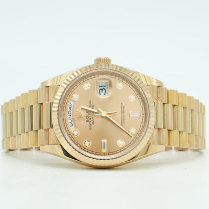Rolex Day-Date 36mm 128235 Rose Gold President - Rose Diamond B&P 2022
