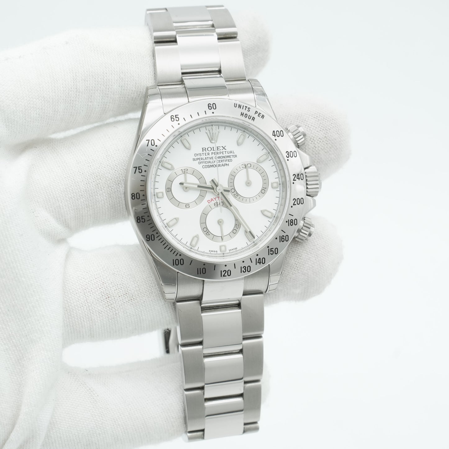 Rolex Daytona Cosmograph 116520 40mm White dial stainless steel Watch B&P 2013