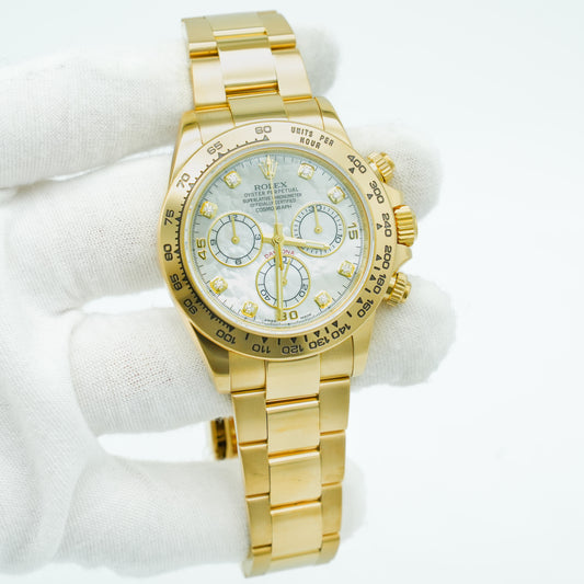 Rolex Daytona Cosmograph Yellow Gold Meteorite Dial 116508 B&P