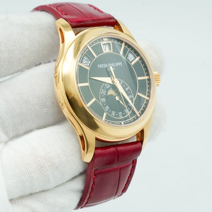 Patek Philippe Annual Calendar 5205R-010 18k Rose Gold Black Dial Box & Papers