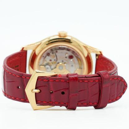 Patek Philippe Annual Calendar 5205R-010 18k Rose Gold Black Dial Box & Papers