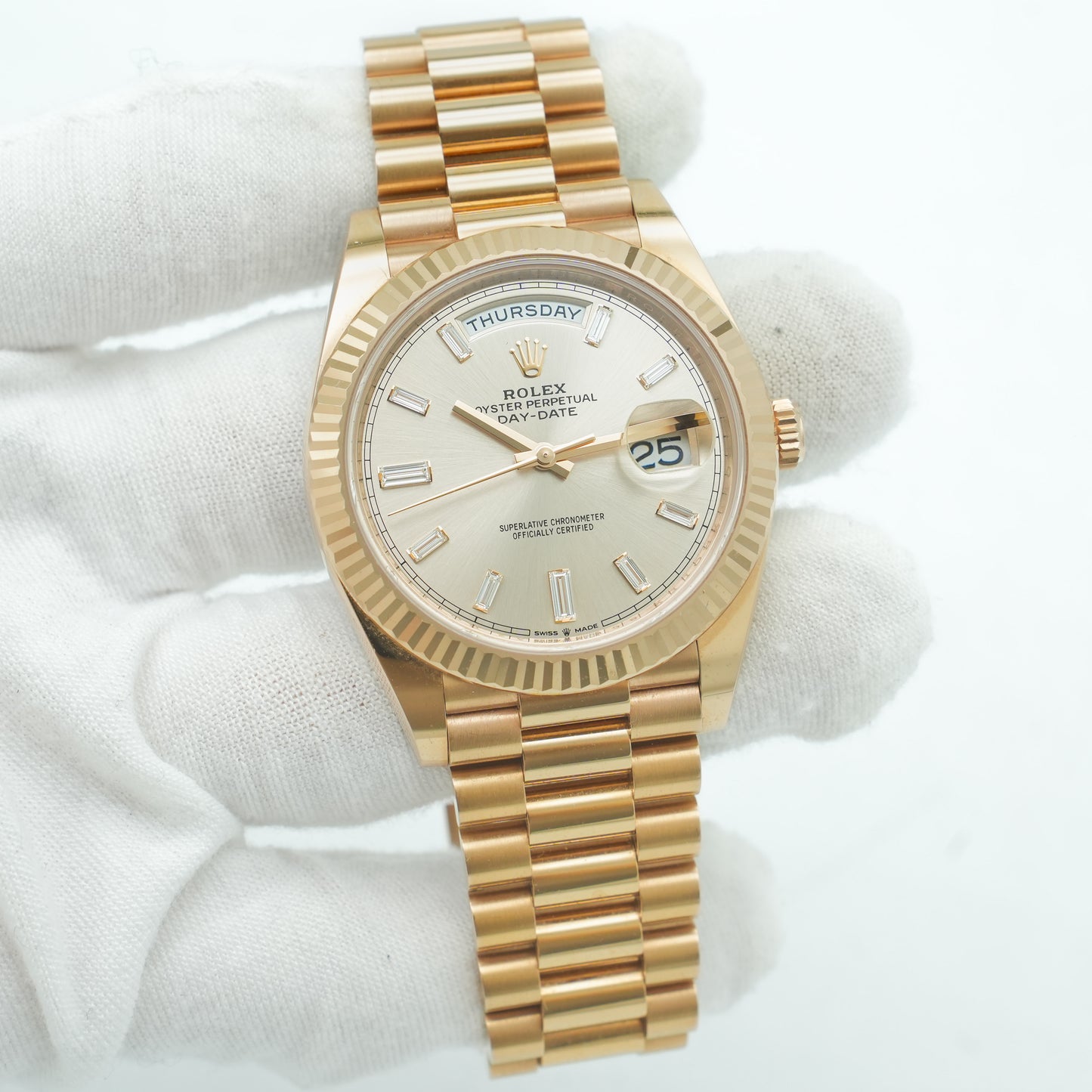 Rolex Day Date 40mm Sundust Dial 228235 Box & Papers 2023