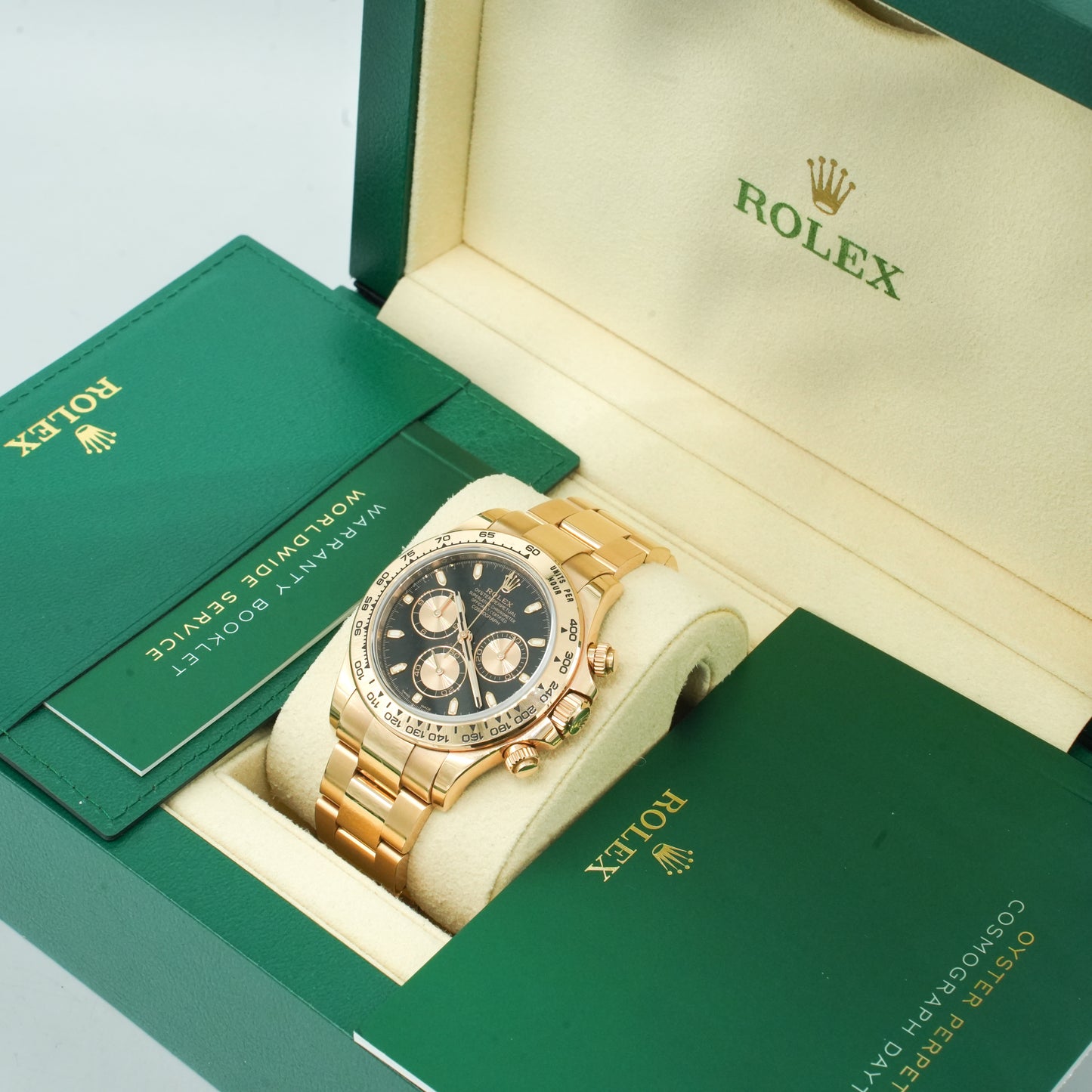 Rolex Daytona 116505 Chronograph 40mm Black Dial 18K Rose Gold BP 2017