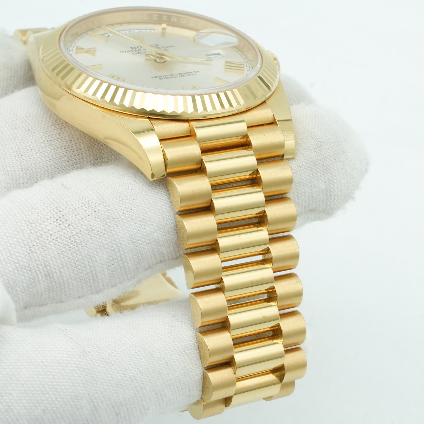 Rolex Day-Date II President 41mm Silver Roman 18K Yellow Gold 218238 BP 2022