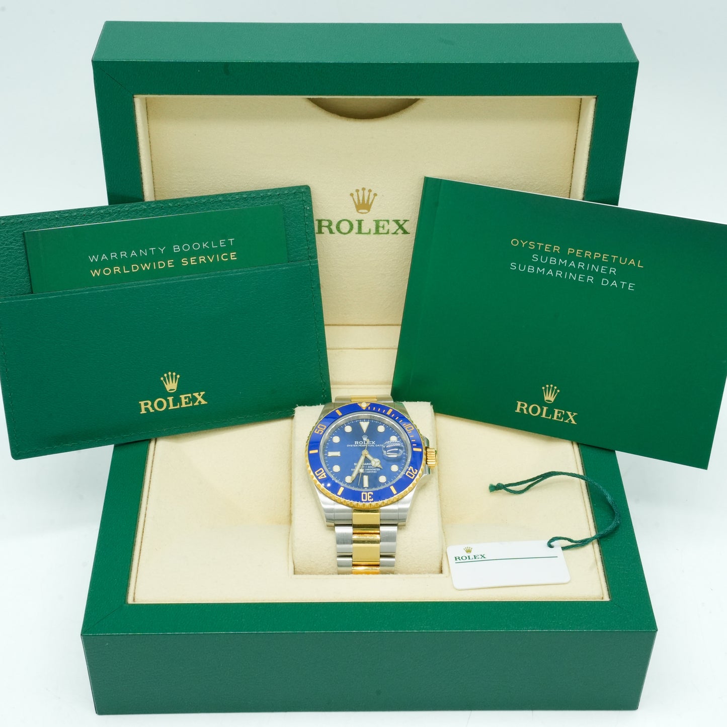 Rolex Submariner Date 18k Yellow Gold/Steel Ceramic Blue Mens 41mm 126613lb