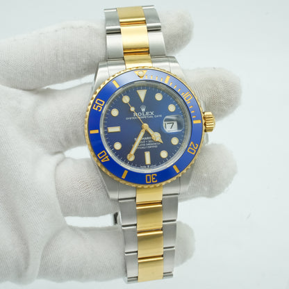 Rolex Submariner Date 18k Yellow Gold/Steel Ceramic Blue Mens 41mm 126613lb