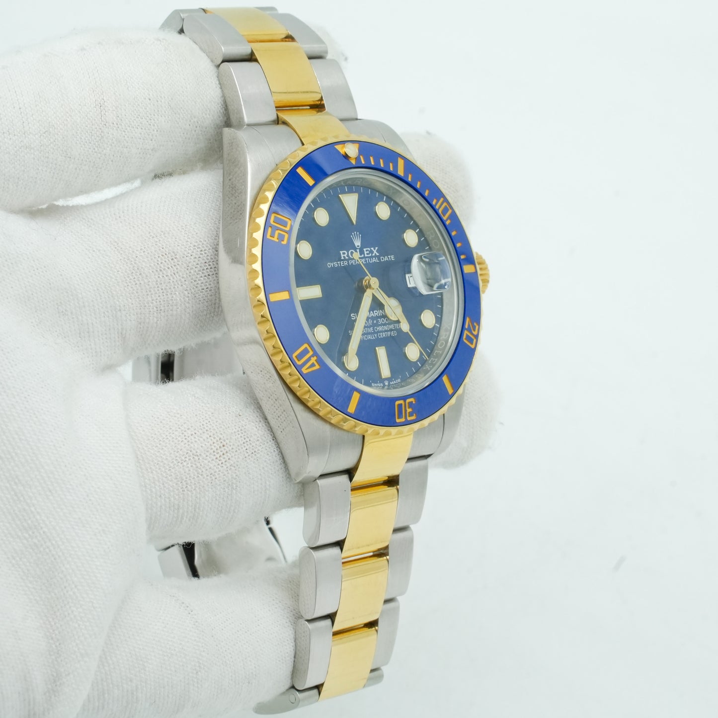 Rolex Submariner Date 18k Yellow Gold/Steel Ceramic Blue Mens 41mm 126613lb