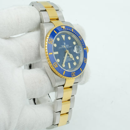 Rolex Submariner Date 18k Yellow Gold/Steel Ceramic Blue Mens 41mm 126613lb