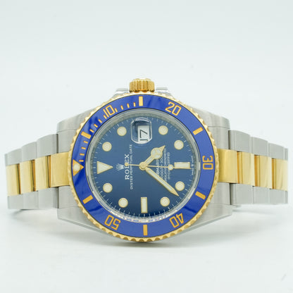 Rolex Submariner Date 18k Yellow Gold/Steel Ceramic Blue Mens 41mm 126613lb