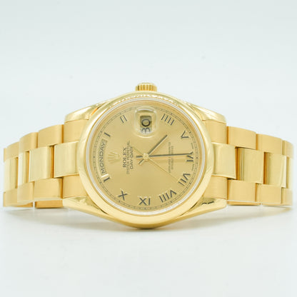 ROLEX 18K Yellow Gold 36mm Day-Date President 118208