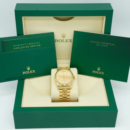 ROLEX Day-Date 36 118238A Yellow Shell Computer/Diamond WATCH 635259