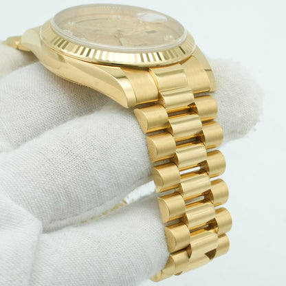 ROLEX Day-Date 36 118238A Yellow Shell Computer/Diamond WATCH 635259