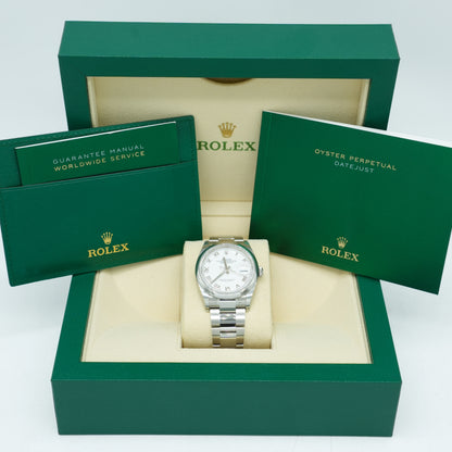 Rolex Datejust 36mm 126200 White Roman Dial Domed Bezel Oyster Bracelet