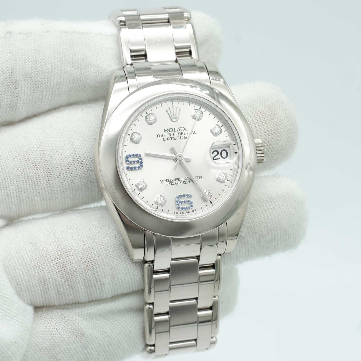 Rolex Lady-Datejust PearlMaster 34mm 81209 White Gold Factory Diamonds