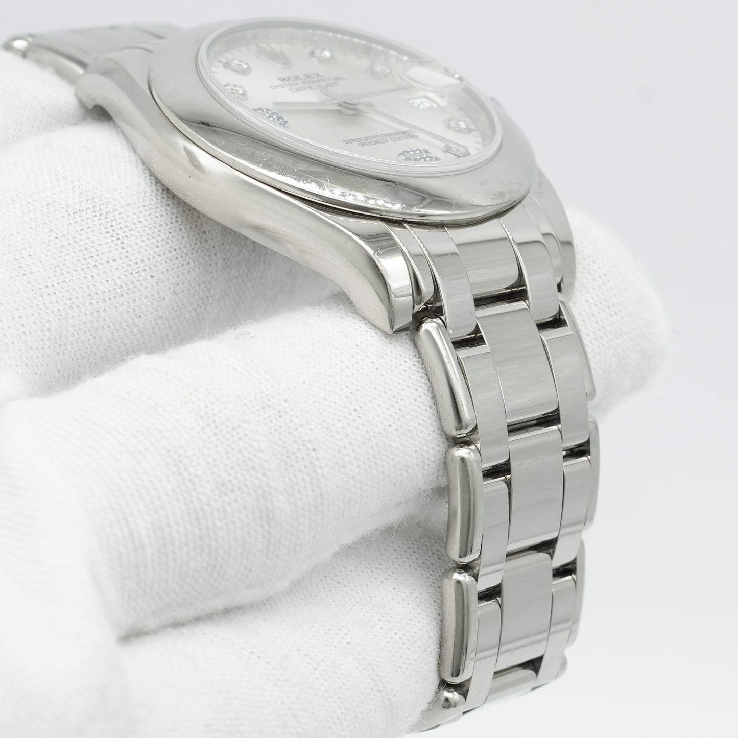 Rolex Lady-Datejust PearlMaster 34mm 81209 White Gold Factory Diamonds