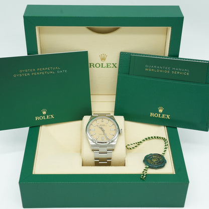 Rolex Oyster Perpetual 41mm 134300 Steel Beige Dial Oyster Bracelet
