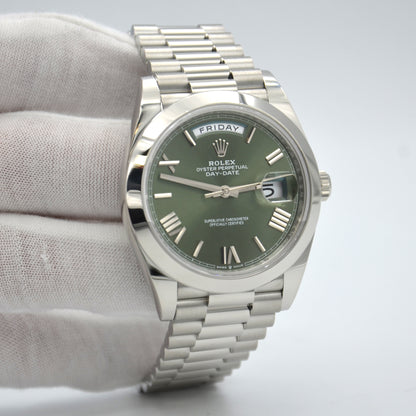 Rolex 228206 Day Date President Platinum Green 40mm with box & papers New 2022