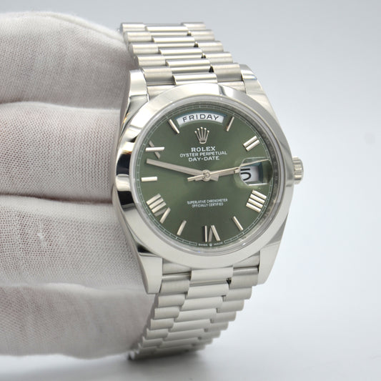 Rolex 228206 Day Date President Platinum Green 40mm with box & papers New 2022
